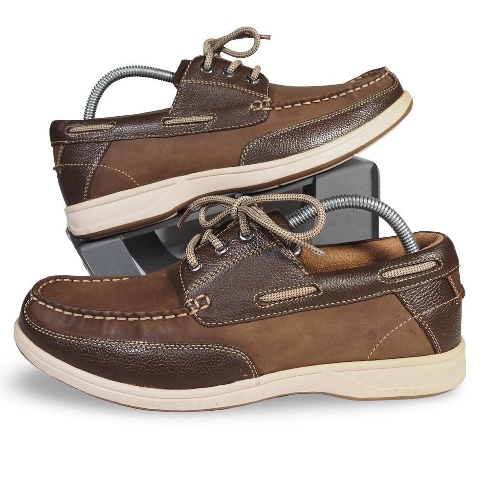 Florsheim Lakeside Ox Moc Toe 13157-200 Brown Mens 9W Leather Boat Shoes